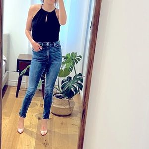 Banana Republic keyhole black tank top